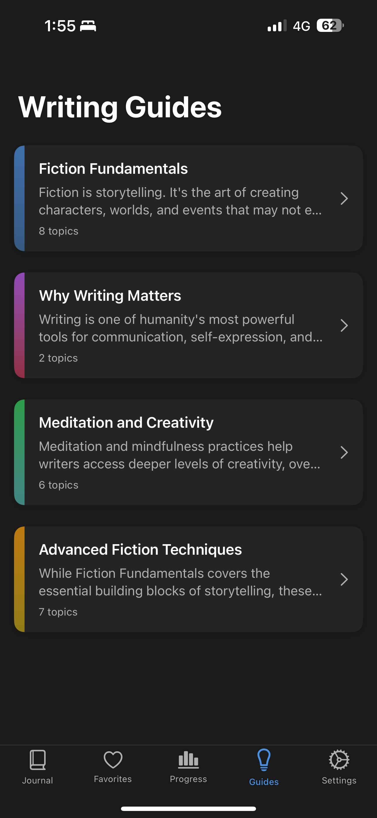 Meanwhile iOS App - Writing Guides